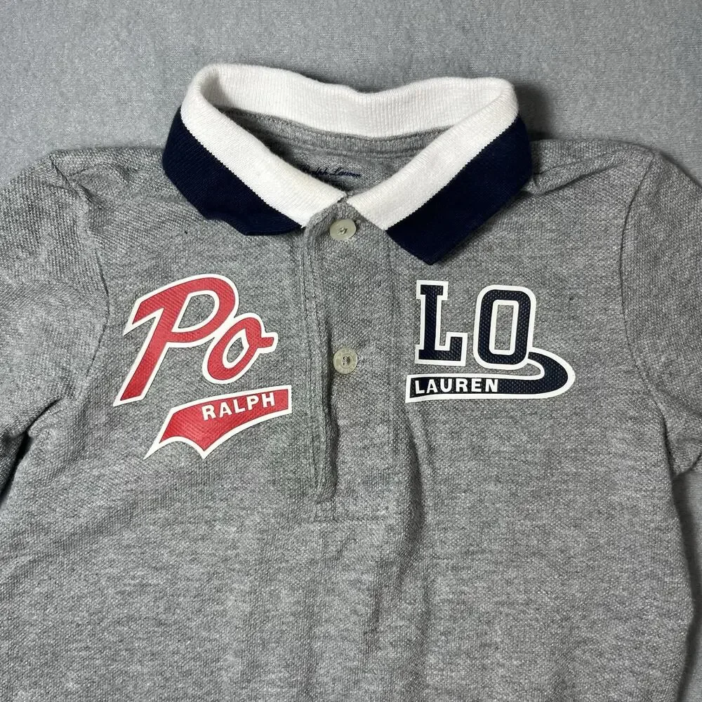 Polo Ralph Lauren toddler 12 Months One‎ Piece Jumpsuit Polo Collared Grey